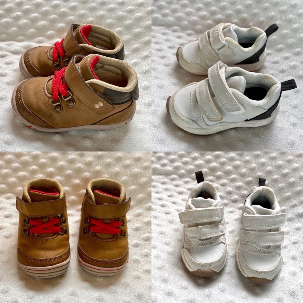 2 pairs boys size 4 toddler shoes
